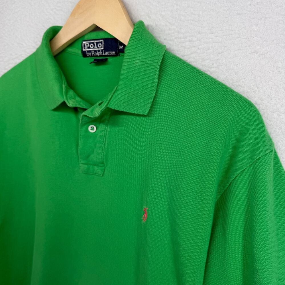 POLO RALPH LAUREN Shirt Mens M Polo Golf Short Sleeve Pique Cotton Green USA